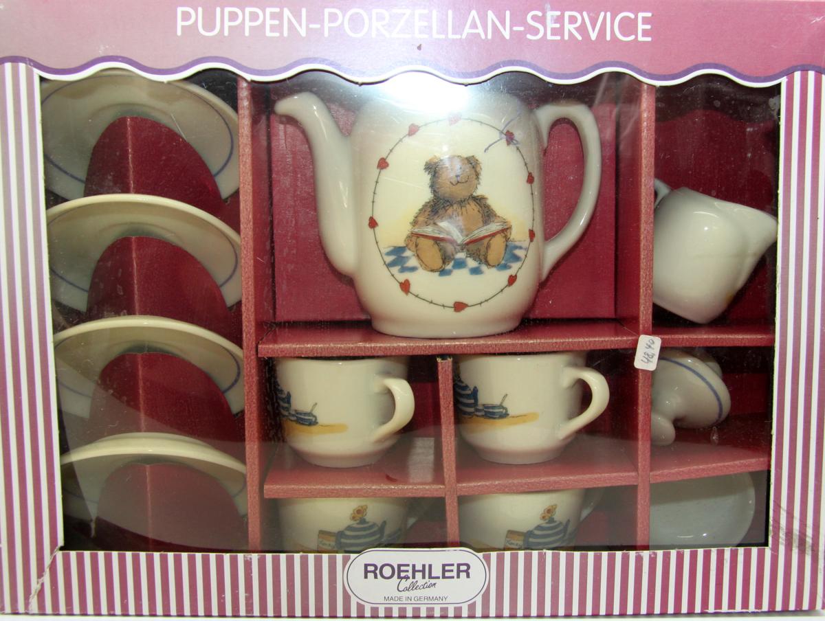 Roehler Puppen-Porzellan Kaffeeservice Bär 1