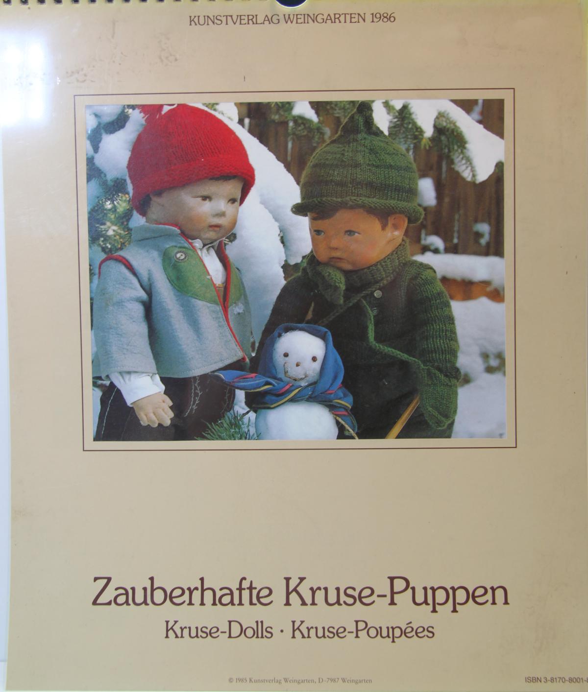 Kunstverlag Weingarten "Zauberhafte Kruse-Puppen" Kalender 1986