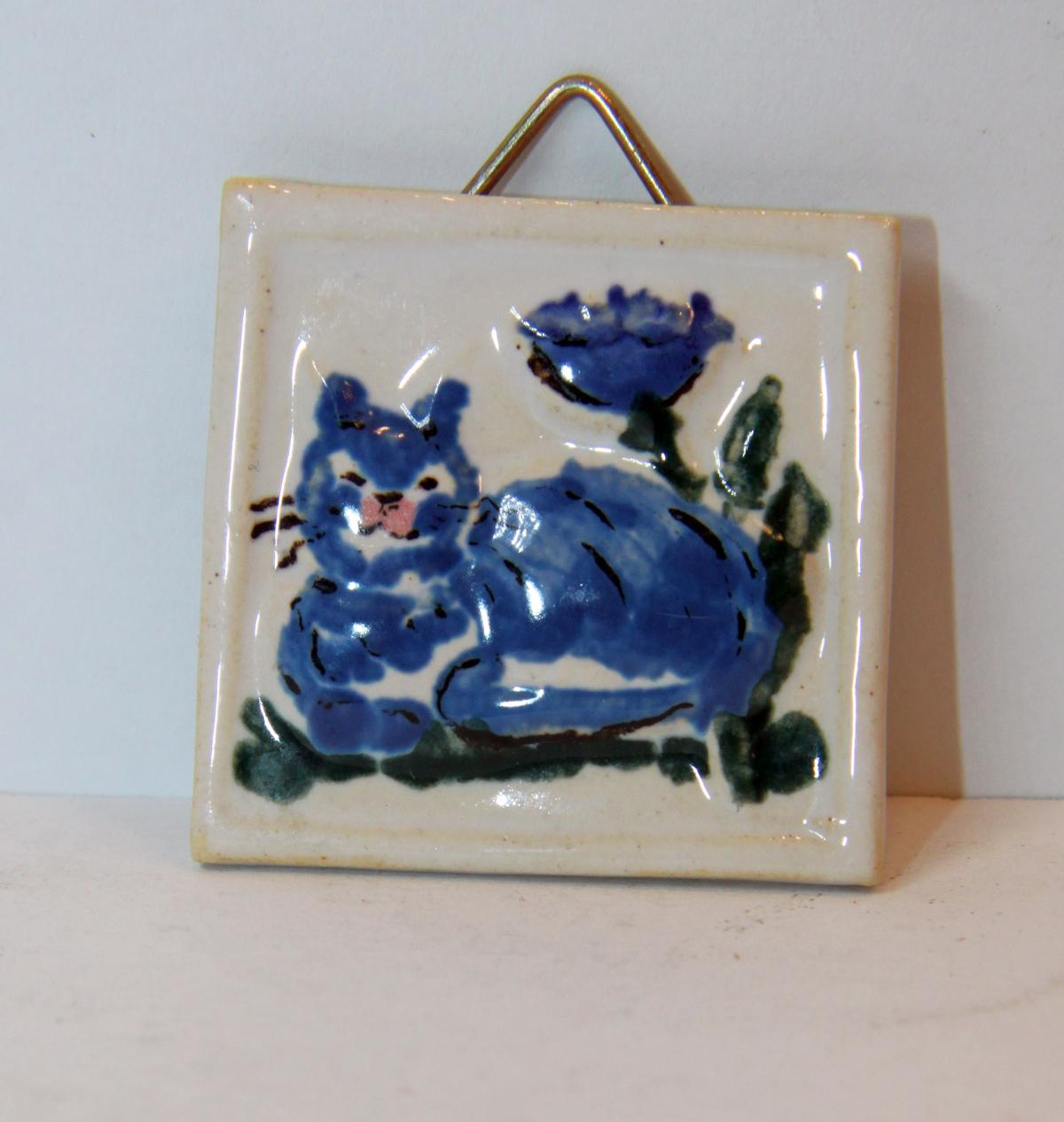 Miniatur Keramikbild Katze 1